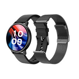 SPC Smartee Duo Classic 9652N Smartwatch - Pantalla AMOLED 1.43", Frecuencia Cardíaca, SpO2, +100 Deportes, Llamadas Bluetooth, Batería 8 Días, IP68, Negro, Incluye Correa Extra